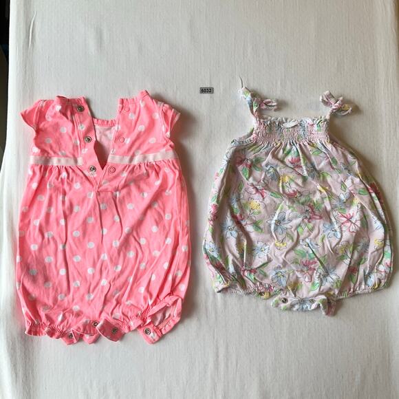 Carter’s Baby Girl Onesie size 3M Bright Pink & Little Me size 6M Pink Floral - Picture 6 of 6